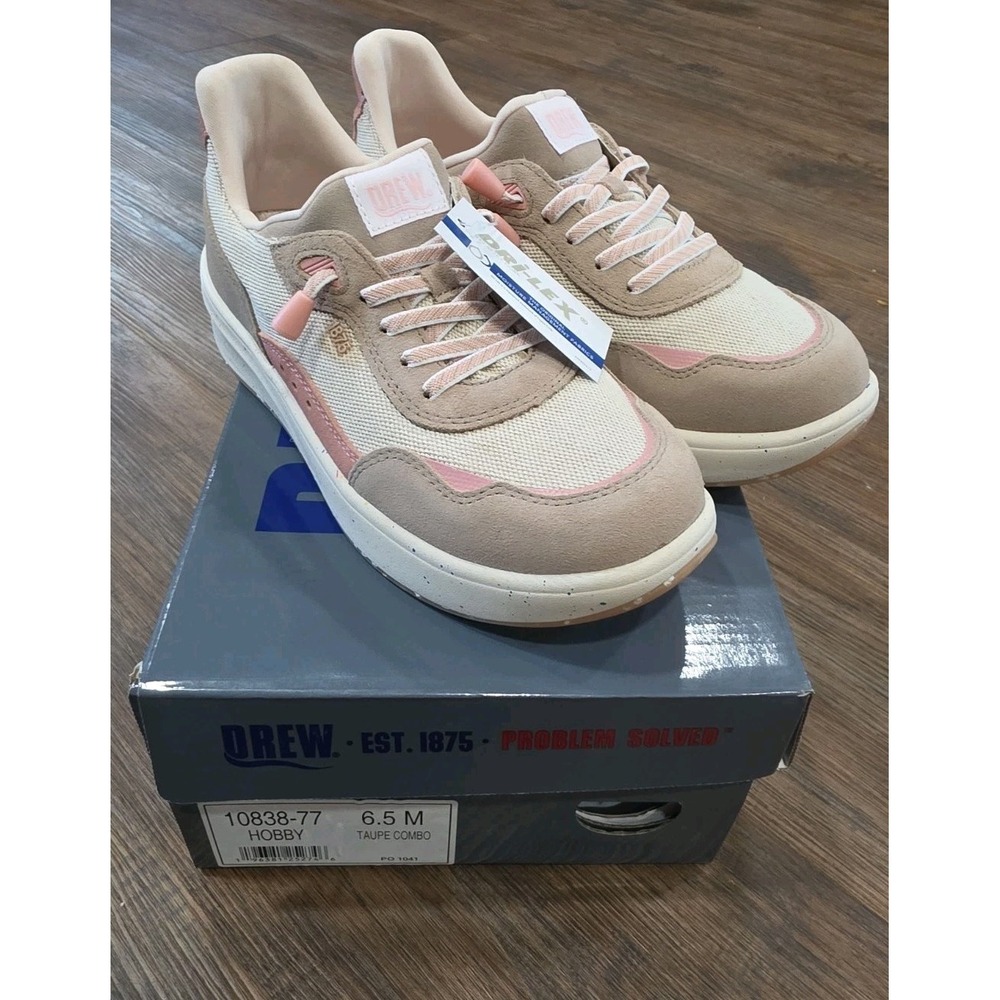 Drew Hobby Womens Hands Free Oxford Shoes Taupe Pink 10838-77 Size 6.5 M NEW